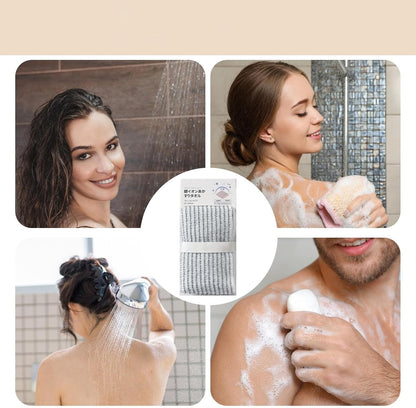 Iouyjiu 9.4 x 40.5 Inch Body Scrub Towel, Back Scrubber Washer, Reusable Beauty Washcloth, Scrub Towel Back Washcloth Shower Towel for Deep Cleaning, and Skin Care Essential Tool