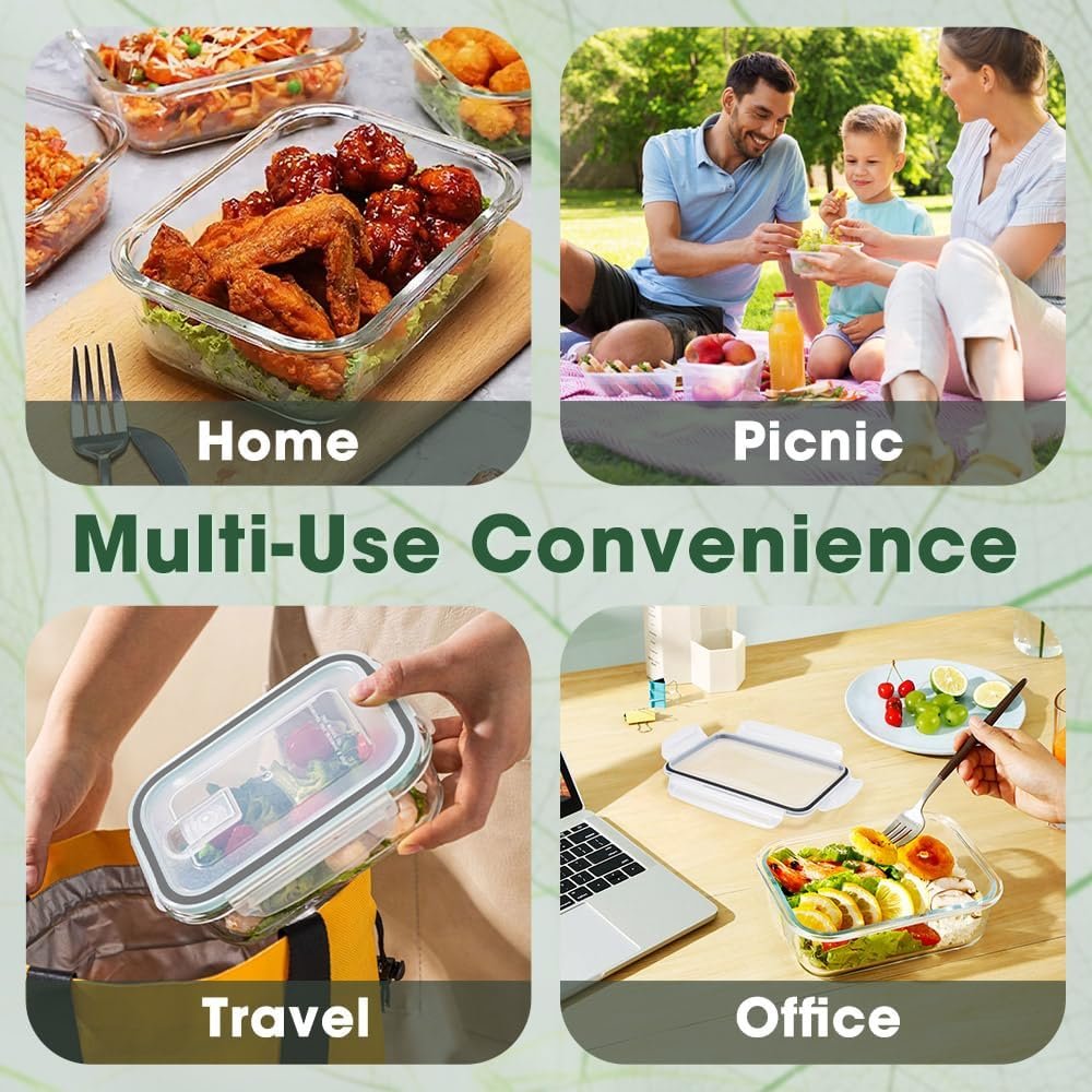 ZUNI 10 PCS Food Storage Containers with Lids Airtight (10 Lids &10 Containers), Plastic Meal Prep Containers for Home & Kitchen, BPA-Free, Leak Proof, Microwave/Dishwasher Safe with Labels & Pen