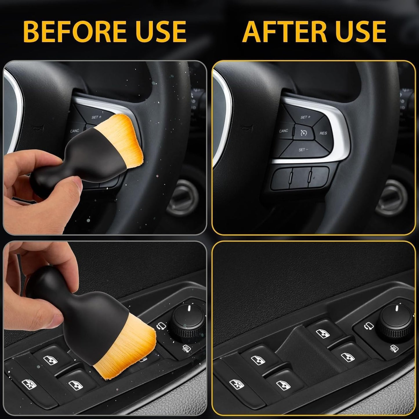 Car Interior Dust Brush,Car Detailing Brush,car Accessories Interior Aesthetic,Car Interior Dust Brush,Car Dash Cleaning Soft Brush,Air Vent,Leather,Computer 2Pcs