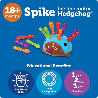 Learning Resources Spike The Fine Motor Hedgehog - 14 Pieces, Ages 18+ months Toddler Learning Toys, Fine Motor and Sensory Toys, Educational Toys for Toddlers, Montessori Toys