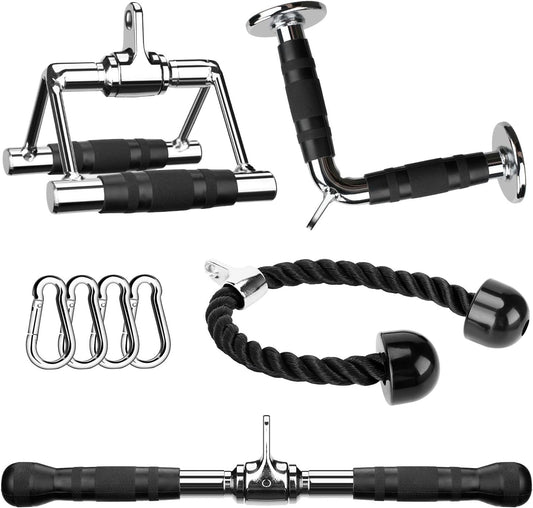 Tricep Press Down Cable Machine Attachment Set, LAT Pulldown Attachment, Cable Machine Accessories for Home Gym