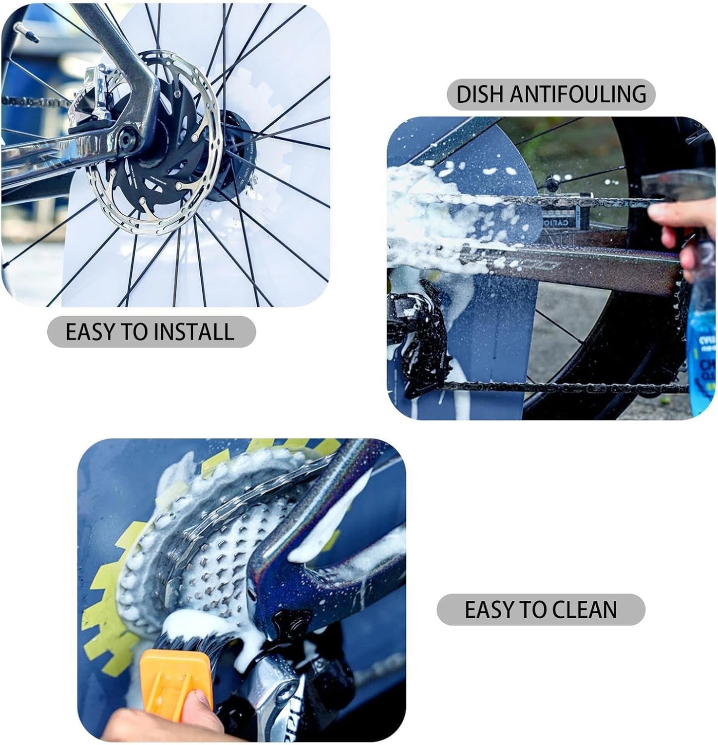 Cycling Disc Brake Cover, Wheel Disc Protector Shield, Oil Fouling Prevention Covers, Sturdy Reusable Brakes Protection, Waterproof Cyclist Guard for Road, Wash Maintenance Use