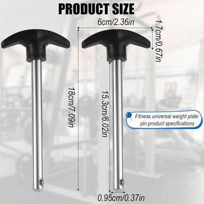 NQEUEPN 2pcs Weight Stack Pin, Pin Tensile 3/8 Inch Diameter 6 Inch Locking Space Weight Lifting Machine Pins Replacement Universal Selector Loading Pin for Home Gym Exercise Machine Accessories
