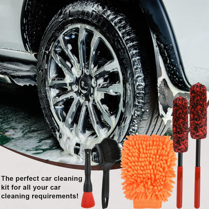 OctBird 5 Car Cleaning Brushes Kit Car Detailing Brush Set for Engine, Dashboard, Rims, Seats, Ventilation (Indoor/Outdoor, Washable, All Vehicles)