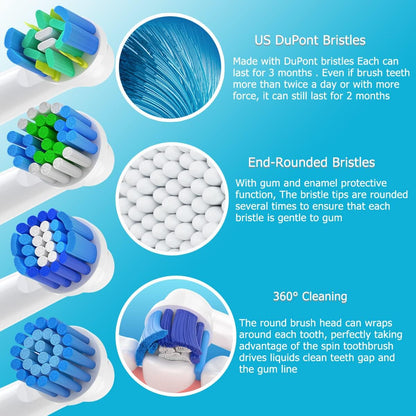 Sulkiwe Toothbrush Heads Compatible with Oral B Braun Pro / Advance Power / Smart / Vitality / Genius Series Replacement Heads Suitable for Oral-B 16 Pieces (White)