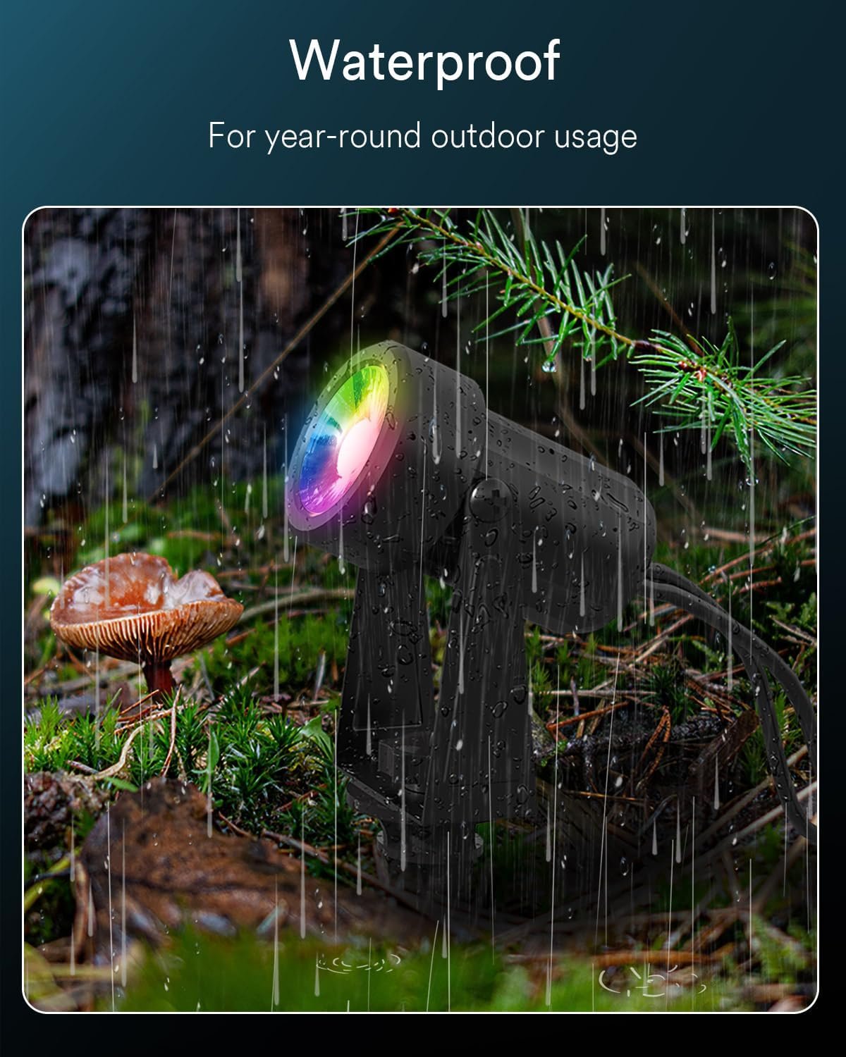 6-Pack Smart RGBW Outdoor Landscape Spotlights – 12V Low Voltage IP65 Weatherproof LED Uplights, App/Voice (Alexa/Google) & Remote Control, Auto Timer, Music Sync for Garden Yard Patio