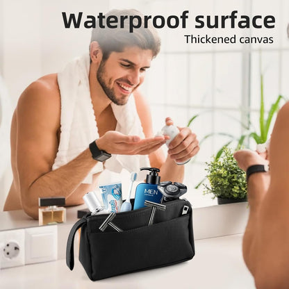 Vnezakl Travel Toiletry Bag for Women and Men Makeup Bag Shaving Bag Water-Resistant Hanging Double Compartments Organized for Toiletries Accessories Stationery Storage Bags