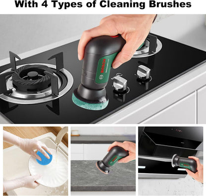 16PCS Cleaning Brush Attachments, Universal Brush Set, Scouring Pads Cleaning Kit for Bathroom and Kitchen,4 Kitchen Pads, 4 Foam Pads, 4 Microfibre Pads, 4 High Performance