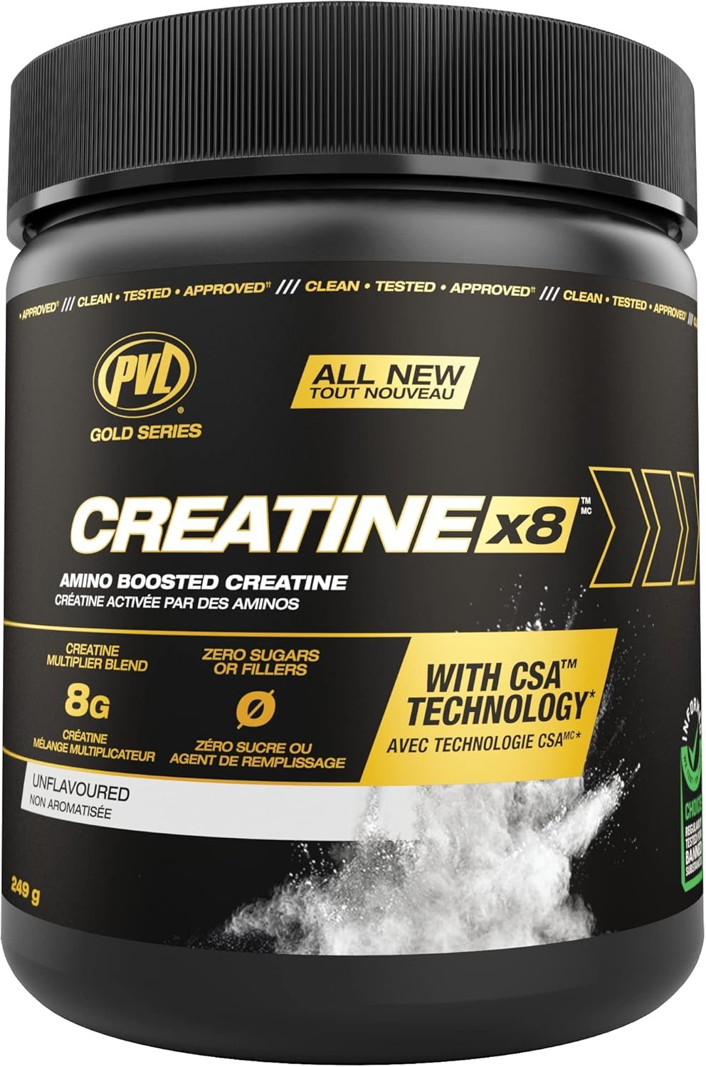 PVL Creatine X8 - Advanced Creatine Multiplier - creatine monohydrate powder + Amino Acid Supplement - 249 g - 30 Serving