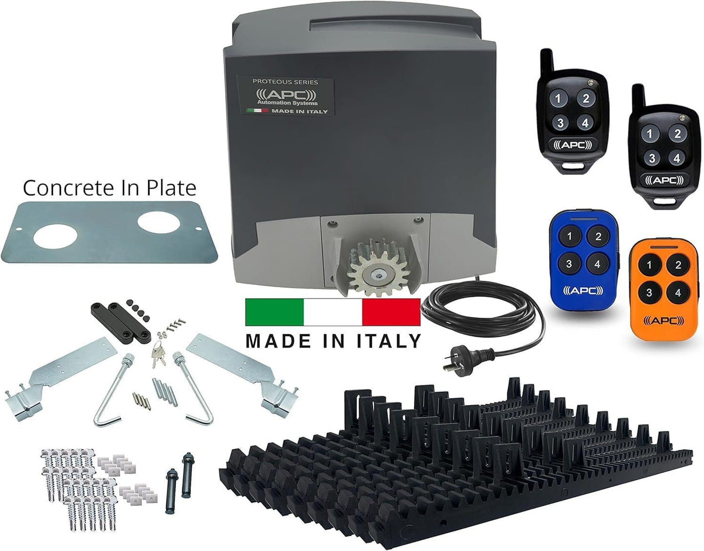 APC Sliding Gate Opener P500 Feature Rich AC to 24V DC Extra Heavy Duty Italian Made Sliding Gate Automation Kit with Encoder System