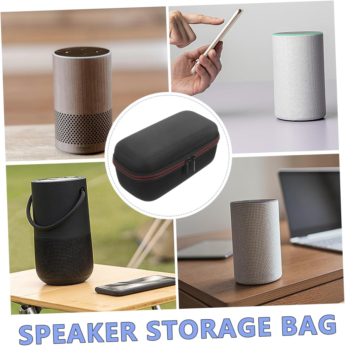 SHINEOFI Protective Case for Speakers and Portable Audio Organizer with Multifunctional Design for Use