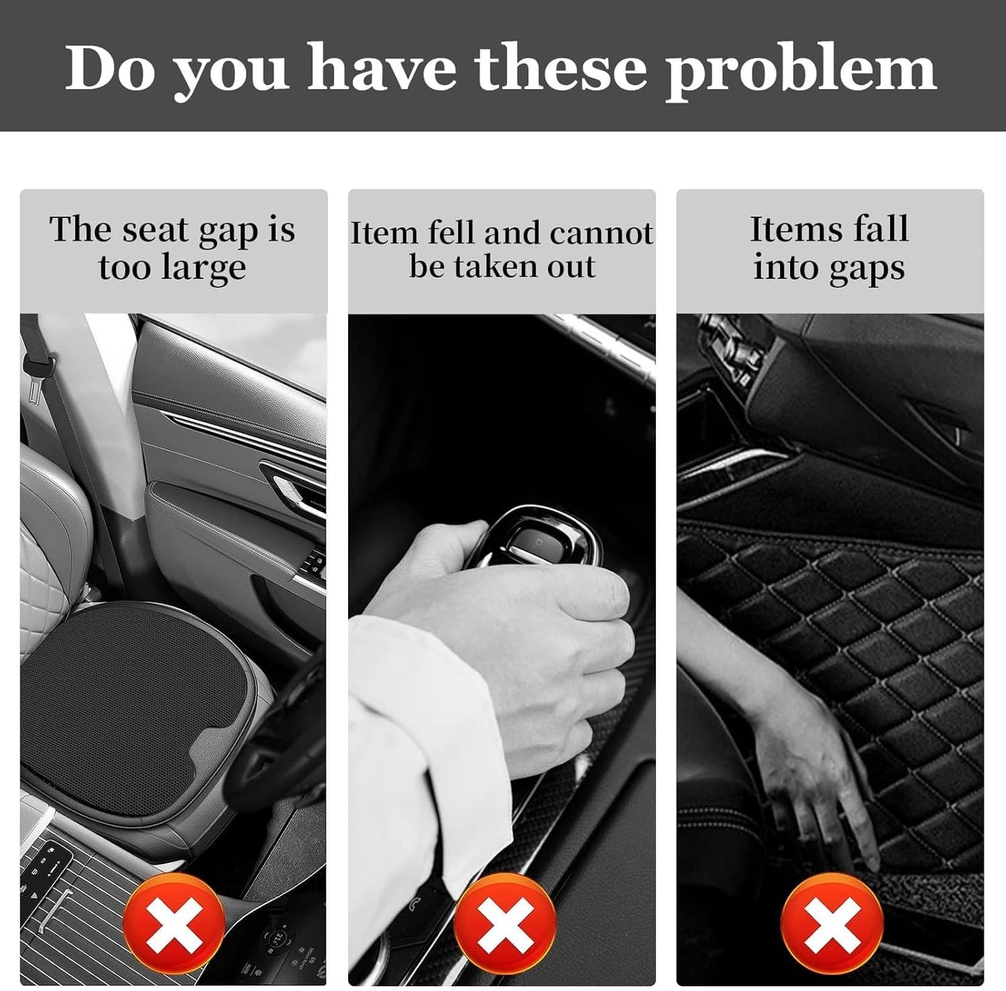 2PCS Car Seat Side Gap Filler, No Drop Seat Guard, 2025 Car Seat Side Gap Filler, Soft Foam Multifunctional Seat Side Gap Filler with Organizer & Hook Function, Seat Gap Fillers for All Cars (Black)