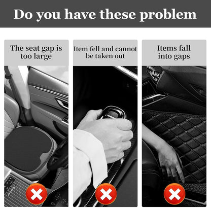2PCS Car Seat Side Gap Filler, No Drop Seat Guard, 2025 Car Seat Side Gap Filler, Soft Foam Multifunctional Seat Side Gap Filler with Organizer & Hook Function, Seat Gap Fillers for All Cars (Black)