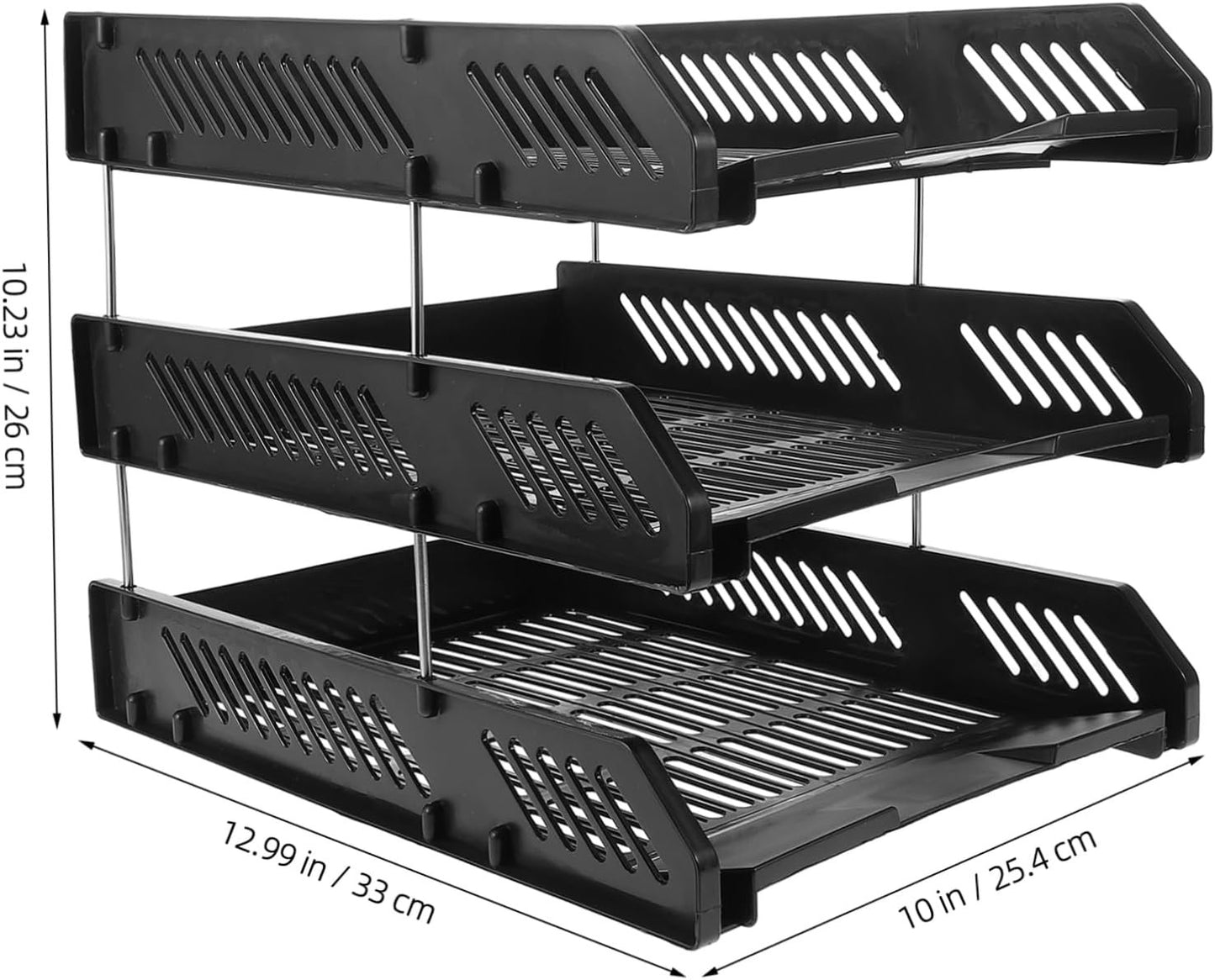 GETAJGHSD Desk Paper Tray Organizer Mesh File Sorter for Office Home Black Letter Holder for Efficient and Workspace Organization
