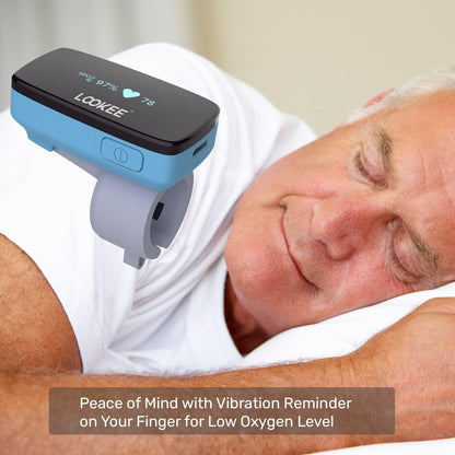 LOOKEE O2-Ring Sleep Oxygen Monitor Tracker | Vibrating Indicator for Low O2 | Tracks Oxygen Level and Heart Rate | Free APP for Sleep Insights | Sports or Aviation Use Only