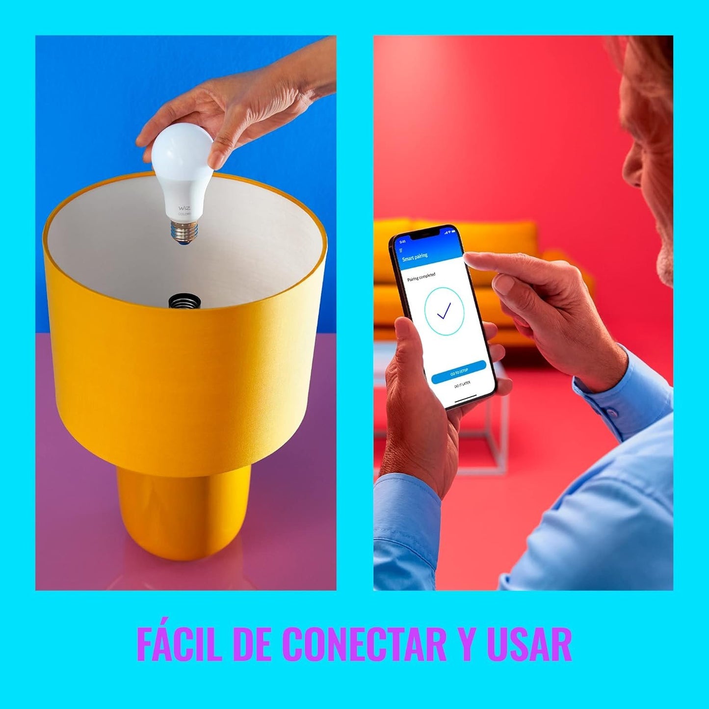 WiZ WiFi Controllable Warm to Cold Light A19 Bulb - Compatible with Alexa