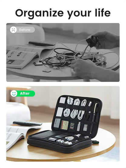 UGREEN Cable Organizer, Travel Bag Compatible with iPad Mini 5 4, Smartphone, Power Bank, Hard Disk, etc.