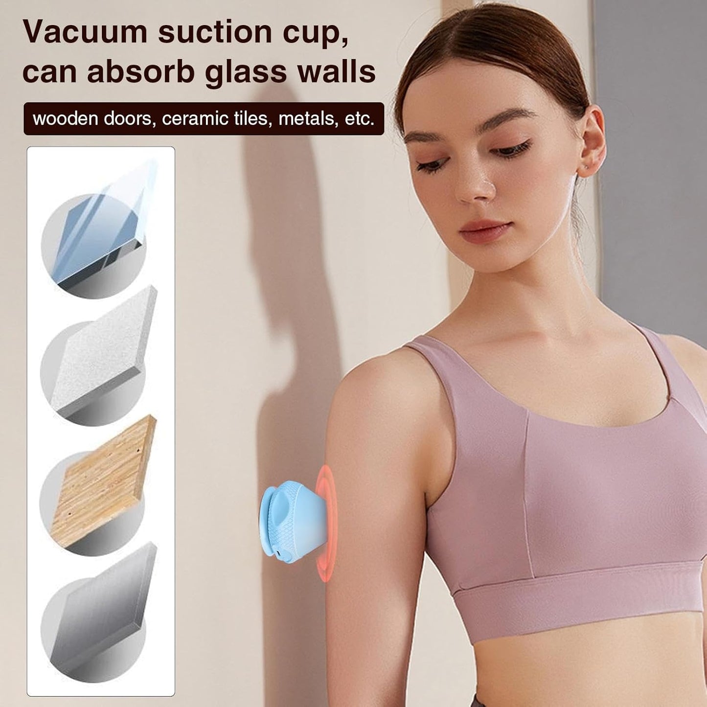 Wall Mounted Massage Ball,Cone Electric Deep Tissue Massager For Back | Myofascial Release Tool Massage Ball Pliability Sphere, 2-Speed Temperature Dual Mode Massage Ball For Neck Myofascial Release