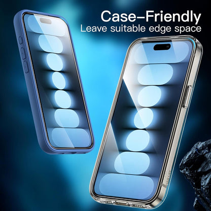 JETech Screen Protector for iPhone 15 Pro Max 6.7-Inch, Bubble Free, Tempered Glass Film with Easy Installation Tool, Case-Friendly, HD Clear, 2-Pack