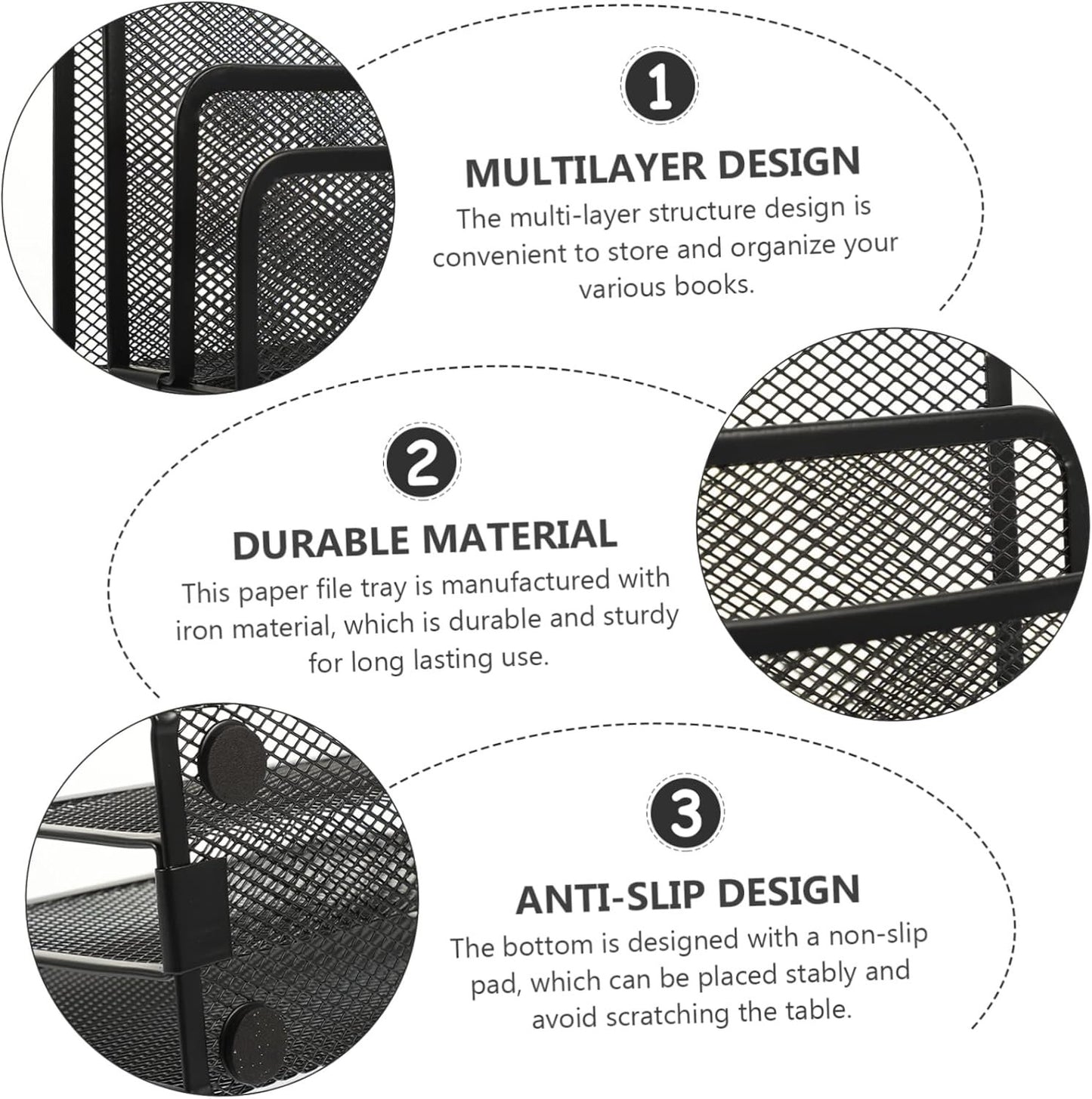 DINHEAROM 2Pcs Multi File Holders Iron Desktop File Storage Racks for Office Organization for Magazines Books and Documents Keep Your Workspace Clean and Tidy