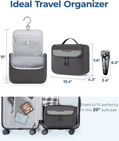 BAGSMART Hanging Toiletry Bag for Men - Travel Toiletry Organizer Kit with Water-resistant Shaving Bag for Travel Size Essentials Accessories, Door Room Essentials, Black, Travel