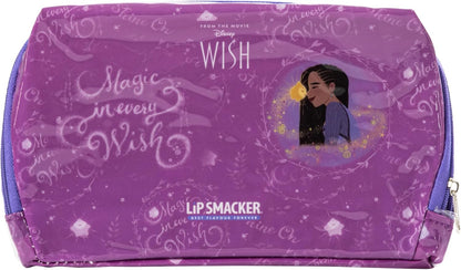Lip Smacker Wish Essential Makeup Bag for Girls Disney Wish Inspired Lip Glitter, Shimmer Eyeshadow, Accessories and Applicators, Disney Princess Gifts for Girls
