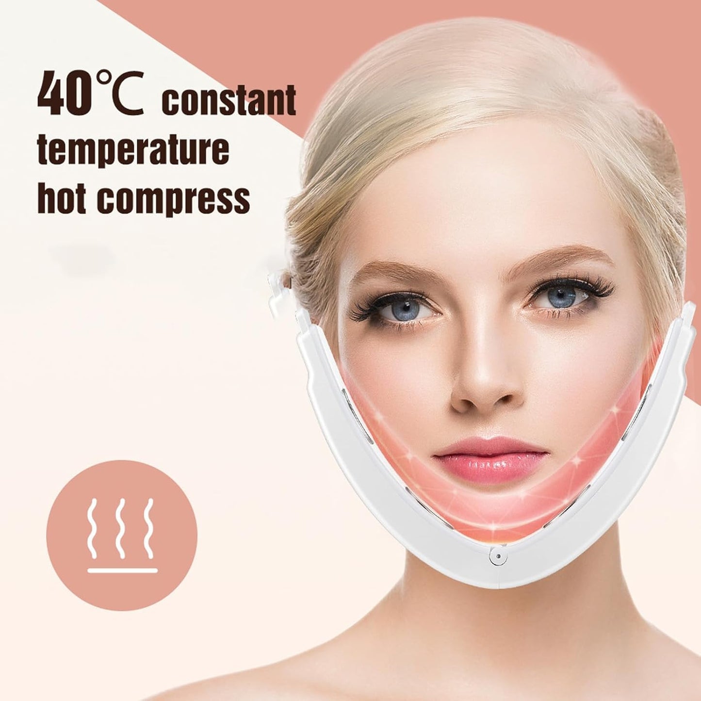 Contourflex 4-in-1 Massager for Face, Reviona Contour Flex Facial Sculpting Device, 5 Nursing Modes & 15 Levels of Intensity &180° Foldable with Remote Control (Pink)