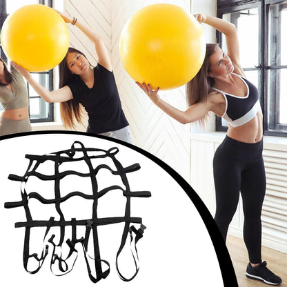 Yoga Ball Strap, Workout Belt Holder, Adjustable Lightweight Harness, Authentic Secure Fit, Gym Sports Gear for Stretching Pilates, Travel, Outdoor, Training Use