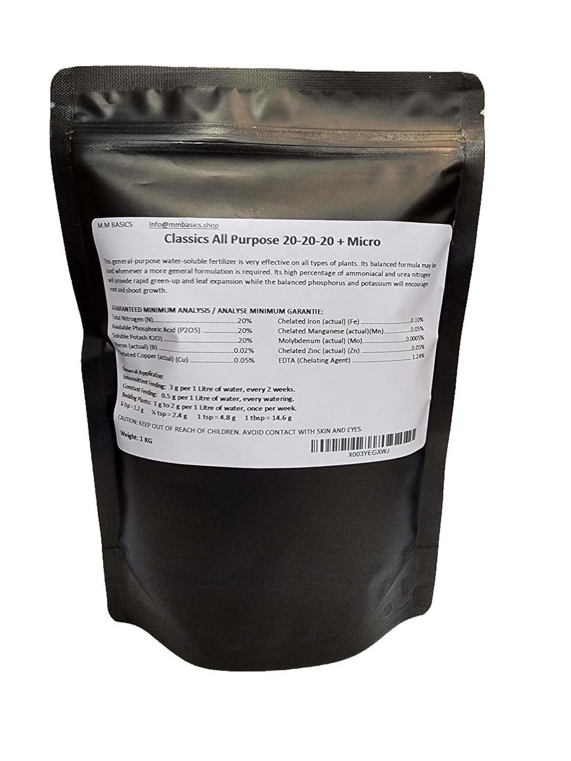 20-20-20 Fertilizer 1kg, Classics All Purpose 20-20-20 + Micro Plant Fertilizer for Soil and Soilless Growing (All Purpose 20-20-20 1KG)