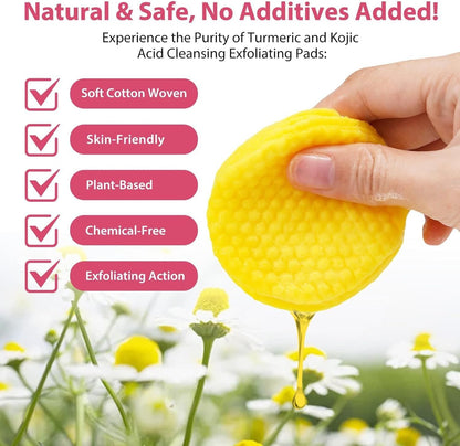 Facial Cleaning Set, 40 Pack Turmeric Cleaning Pads Mousse, Portable Skin Care Tools, Travel Essentials Facial Sponges,Helps Balance Skin Oil And Water, Remove Excess Keratin
