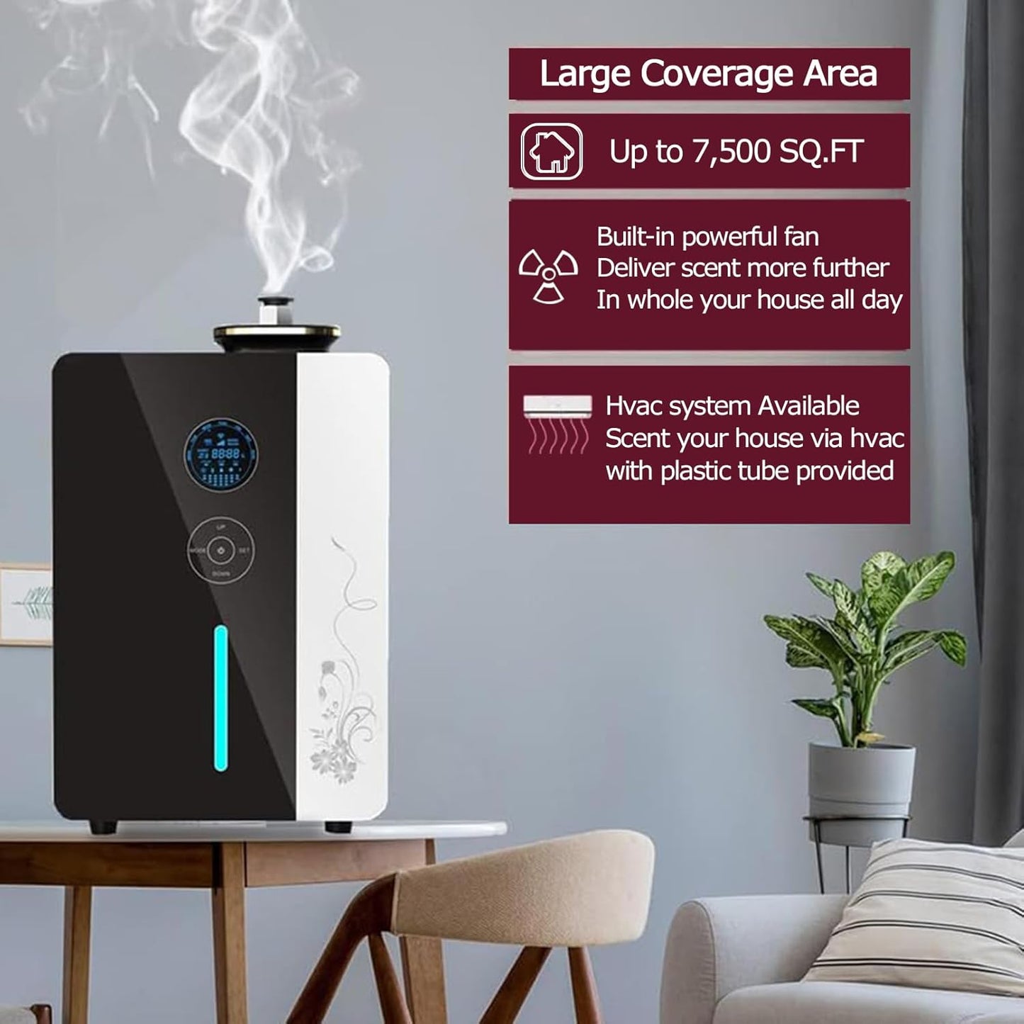 Smart Scent Air Machine for Home, 800Ml Hotel Collection Diffuser Touch and App Control Cover Up to 3000M³ Air Diffusers 24H Timing 5 Working Modes Aromatherapy Diffuser for Home, Hotel, Office, Spa