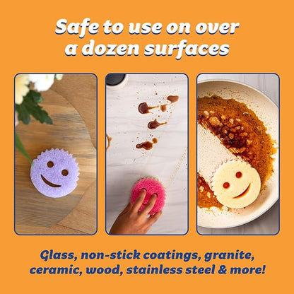 Scrub Daddy Scrub Mommy Sponges - Dish Scrubber + Non-Scratch Cleaning Sponges Kitchen, Bathroom + Multi-Surface Safe - Dual-Sided Dish Sponges for Scrubbing - Online Exclusive (3 Count)