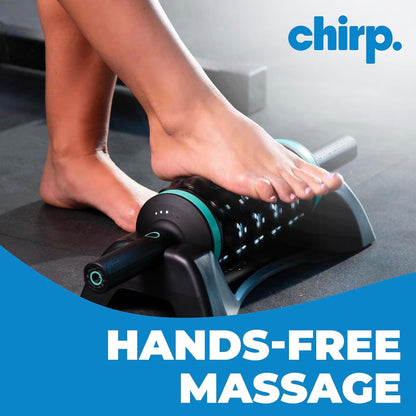 CHIRP RPM Rolling Percussive Massager, Percussive Therapy, Whole Body Relief, Deep Tissue and Muscle Recovery, Percussion Massage, Rechargeable, Hands-Free Base, Powerful, 5-Speed Reversible Spin