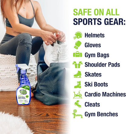 Vapor Fresh Sports Cleaner and Deodorizer, 16 Fl Oz, Hockey and Sports Gear Odor Eliminator, Boxing Glove Deodorizer, Gym Equipment Spray, Natural and Plant Based (1-Pack)