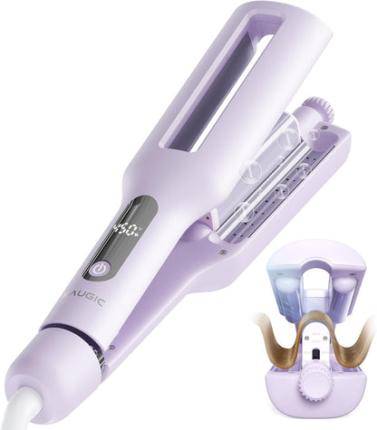 Upgraded 4 in 1 Curling Iron Hair Crimper Waver - KAUGIC Flexwave Curling Wand with ColdCrafted CurlLock Tech, Ionic Deep Waver Hair Curler Tool, Anti-Scald, Easy to Use