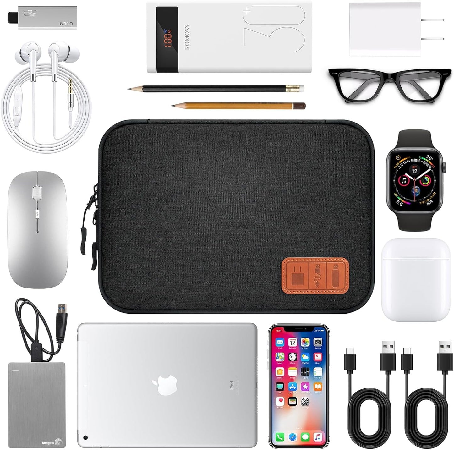 Travel Cable Organizer Bag, T Tersely Travel Gadget Cables Electronics Organiser Accessories Bag,Portable Tech Gear Bag Cable Bag Phone Accessories Carrying Storage Case for Headphone Earphone USB
