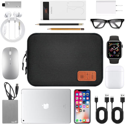 Travel Cable Organizer Bag, T Tersely Travel Gadget Cables Electronics Organiser Accessories Bag,Portable Tech Gear Bag Cable Bag Phone Accessories Carrying Storage Case for Headphone Earphone USB