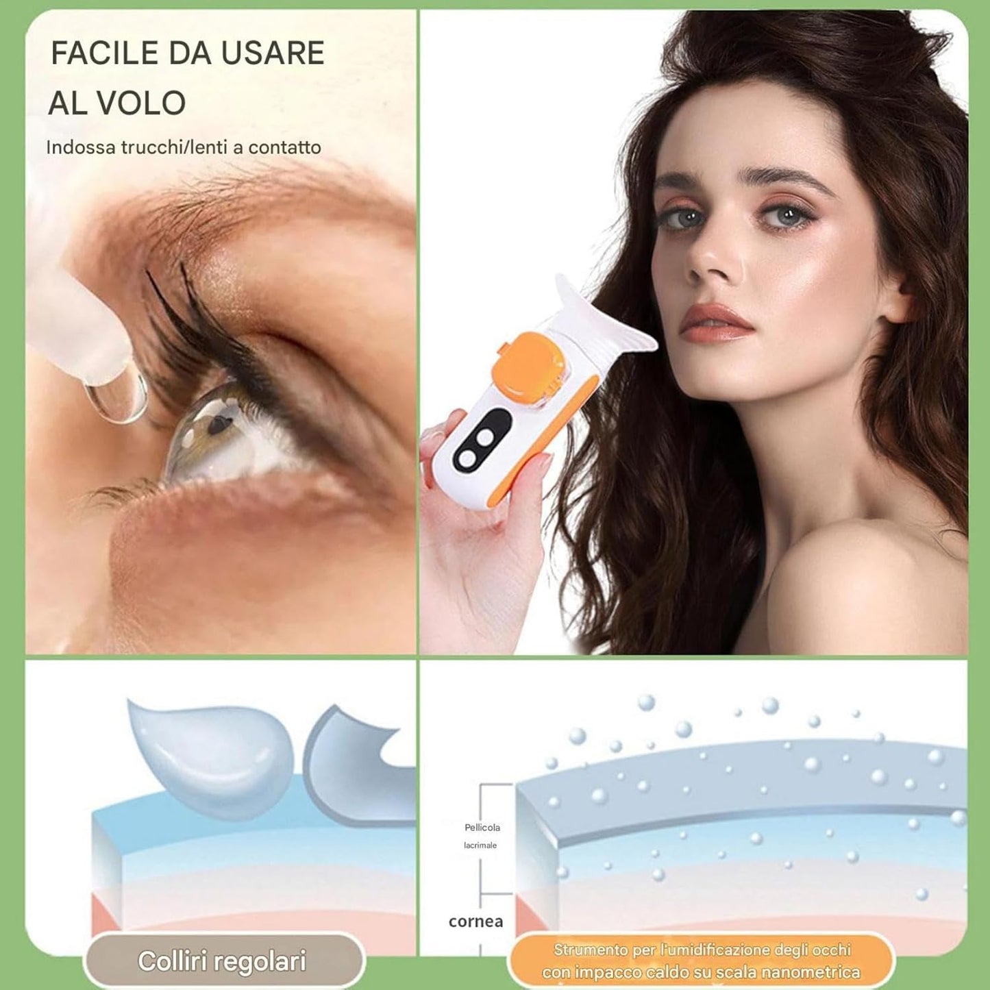 Eye Mist Sprayer, Portable Face Mister with Warm Compress, Handy Rechargeable Eye Steamer, Deep Hydration Skin-care Tool, Moisturizing Facial Sprayer, for Home & Travel
