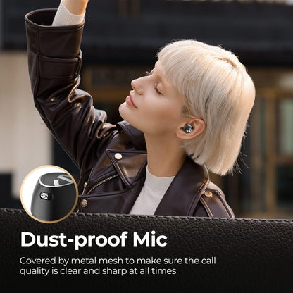 SoundPEATS Free2 Classic Wireless Earbuds Bluetooth V5.1 Headphones with 30Hrs Playtime in-Ear Wireless Earphones, Built-in Mic for Clear Calls, Touch Control, Single/Twin Mode (Black)