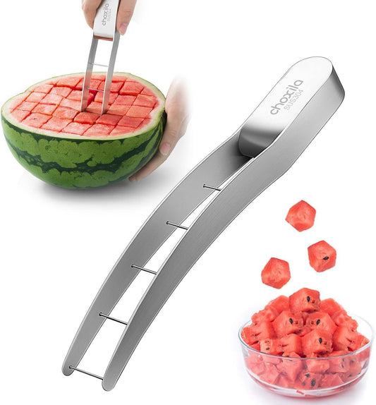 Choxila Watermelon Cutter Slicer,Stainless Steel Quickly Safe Watermelon Knife,Fun Fruit Salad Melon Cutter for Kitchen Gadget (Watermelon Cutter)