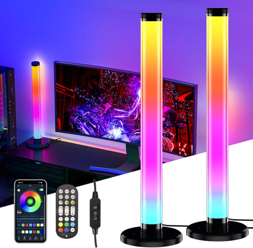 TONGLIN Smart LED Light Bars, 2Pack 42cm 360Â° Upgrade RGB, Ambient Lighting With DIY/Music Sync/8 Scene Modes, Gaming Lights LED TV Backlight With App Control, Colour Changing