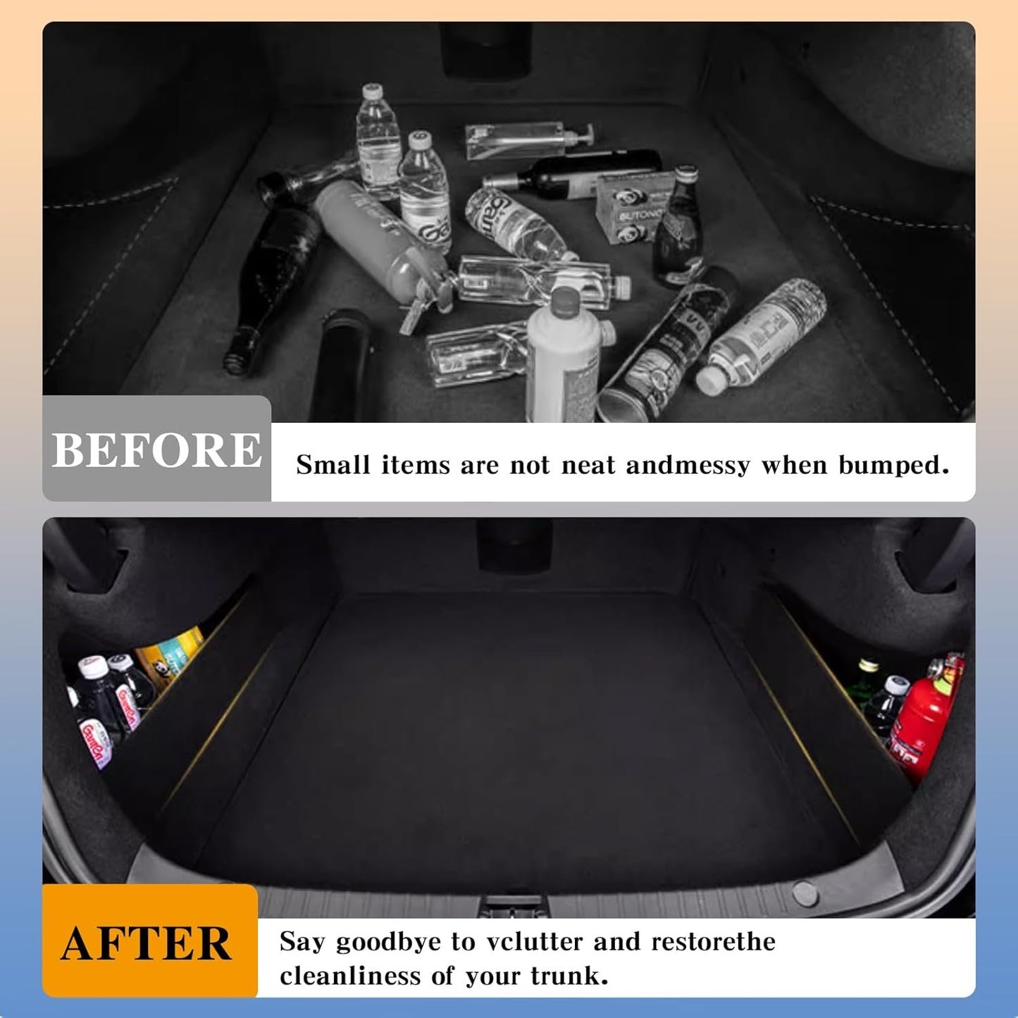 Frencstr Rear Trunk Organizer Side Divider Sticker fit for 2016-2021 Honda Civic 10th Gen Hatchback Trunk Side Storage Baffle Partition Board for Honda Civic Accessories 2PCS