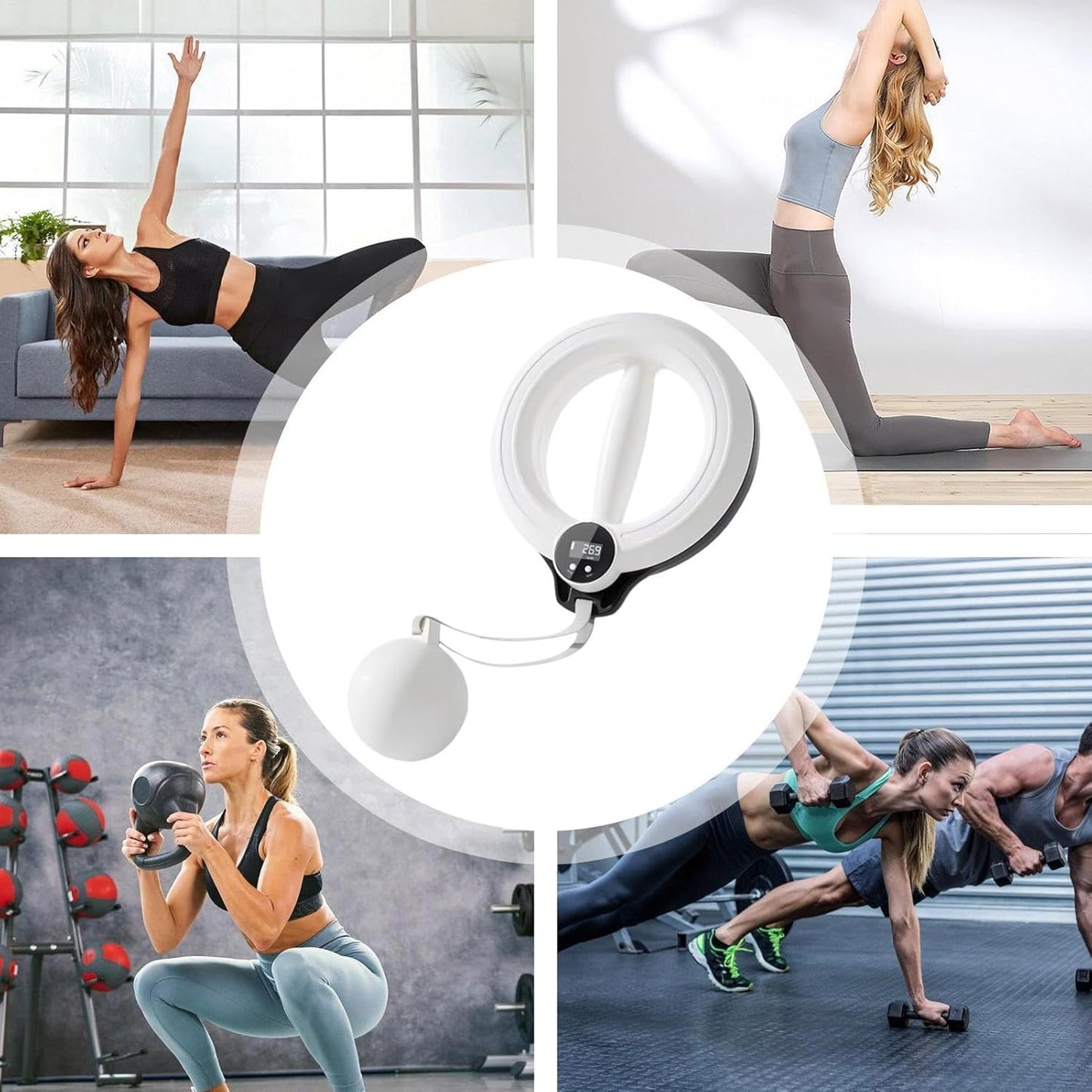 Weighted Hoop, Training Arm Strength Ring, Lightweight Portable Design Smart Waist Exercise, 360 Degree Rotating Fitness Gear for Hand Cranked Upper Body Workout, 48 x 6.3 Inch