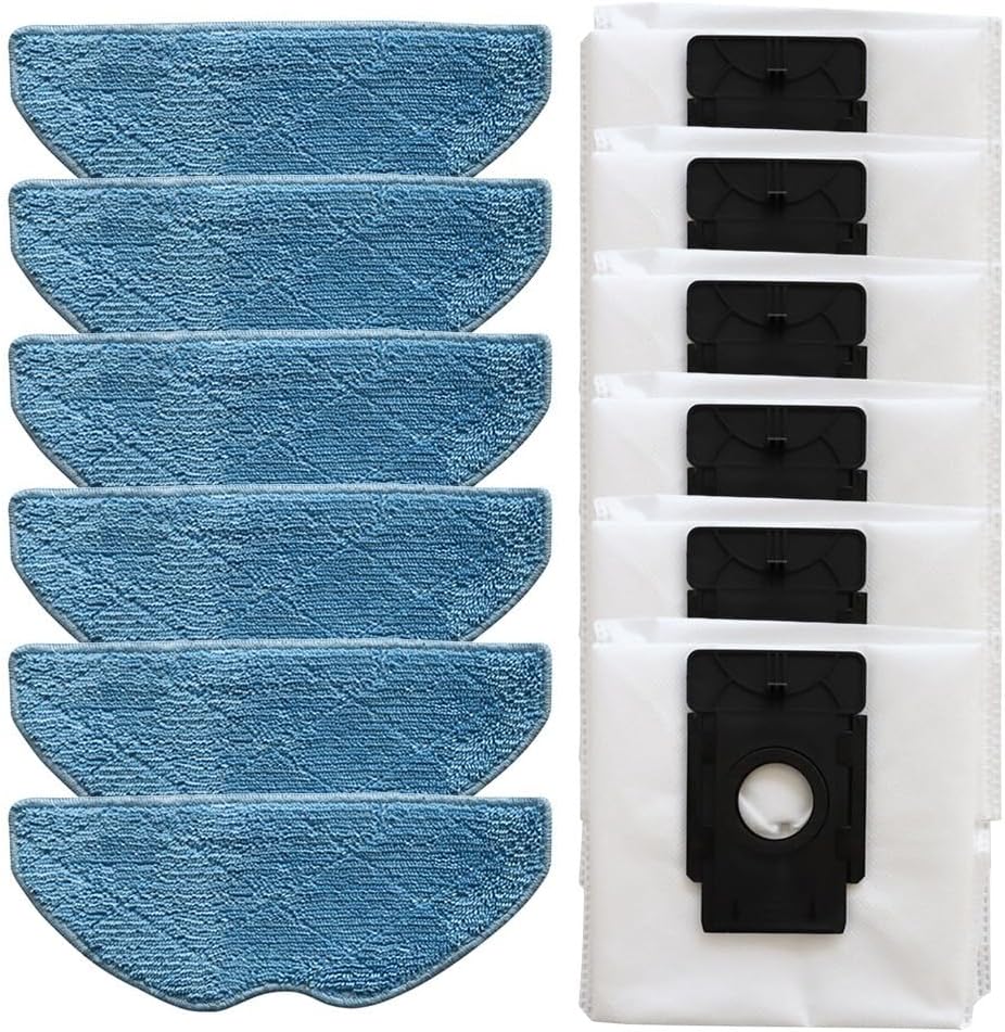 Cleaning Essentials, panni per mocio e sacchetti di ricambio per Tapo RVA300 RV10 Plus, colore: nero