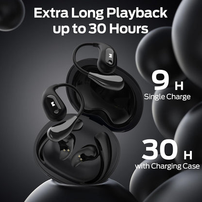 Monster Open Ear AC210 Headphones, Advanced Audio with Bluetooth 5.4, Wireless Headphones 30 Hours Playback, Type-C Charging, HD Voice Calls, Touch Controls, IPX5 Water Resistance – Black