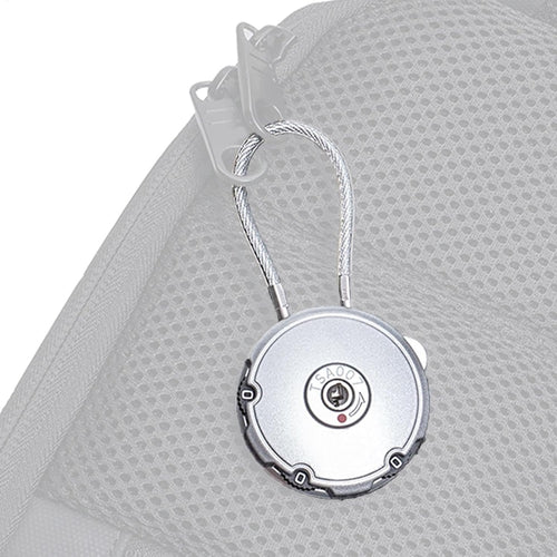 Small Luggage Locks, Travel Locks, Combination Cable Lock, Gym Locker, Toolbox & Cases 4.2 cm/1.7 Inches Sturdy Anti-Theft Security Device Secure for School, Black, Silver