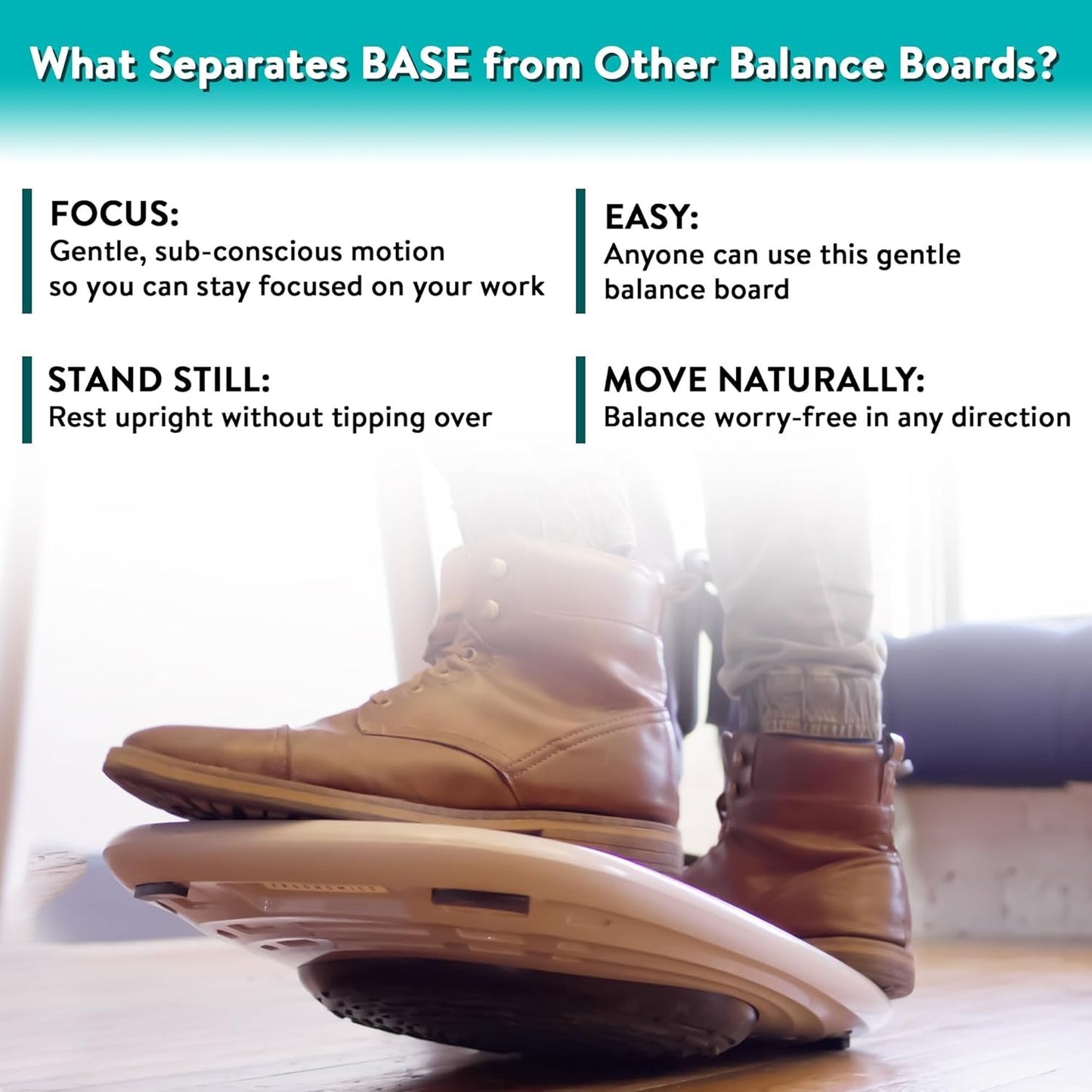 Base Standing Desk Balance Board – Office Wobble Board with Anti-Fatigue Mat Gentle Balance Board Standing Desk mat Balancing Board Rocker Board Accessories Exercise Equipment Improve Posture & Focus