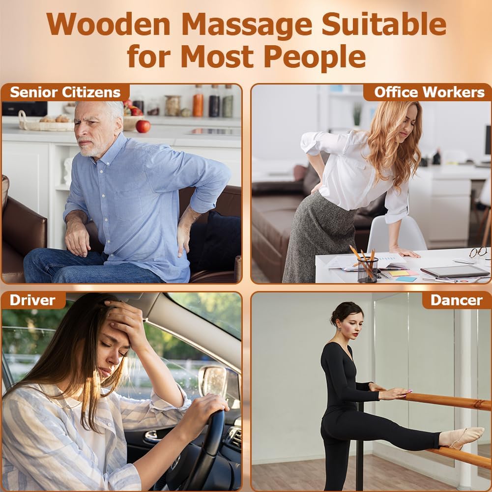 ACWOO 8 in 1 Wood Therapy Massage Tools, Wood Maderotherapy Kit, Anti-Cellulite Massager for Body Modeling, Lymphatic Drainage, Muscle Pain Relief