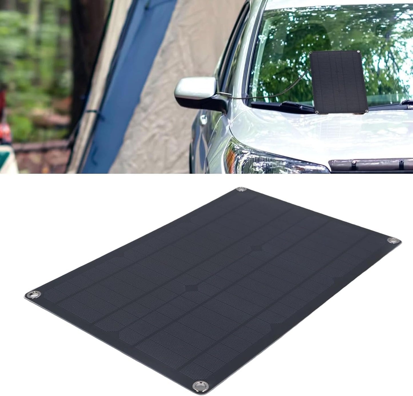 Car Battery Solar Charger, 20W 12V Portable Solar Power Car Battery Charger Solar Battery Charger Maintainer Panel Charging Kit with Controller for Automotive Boat