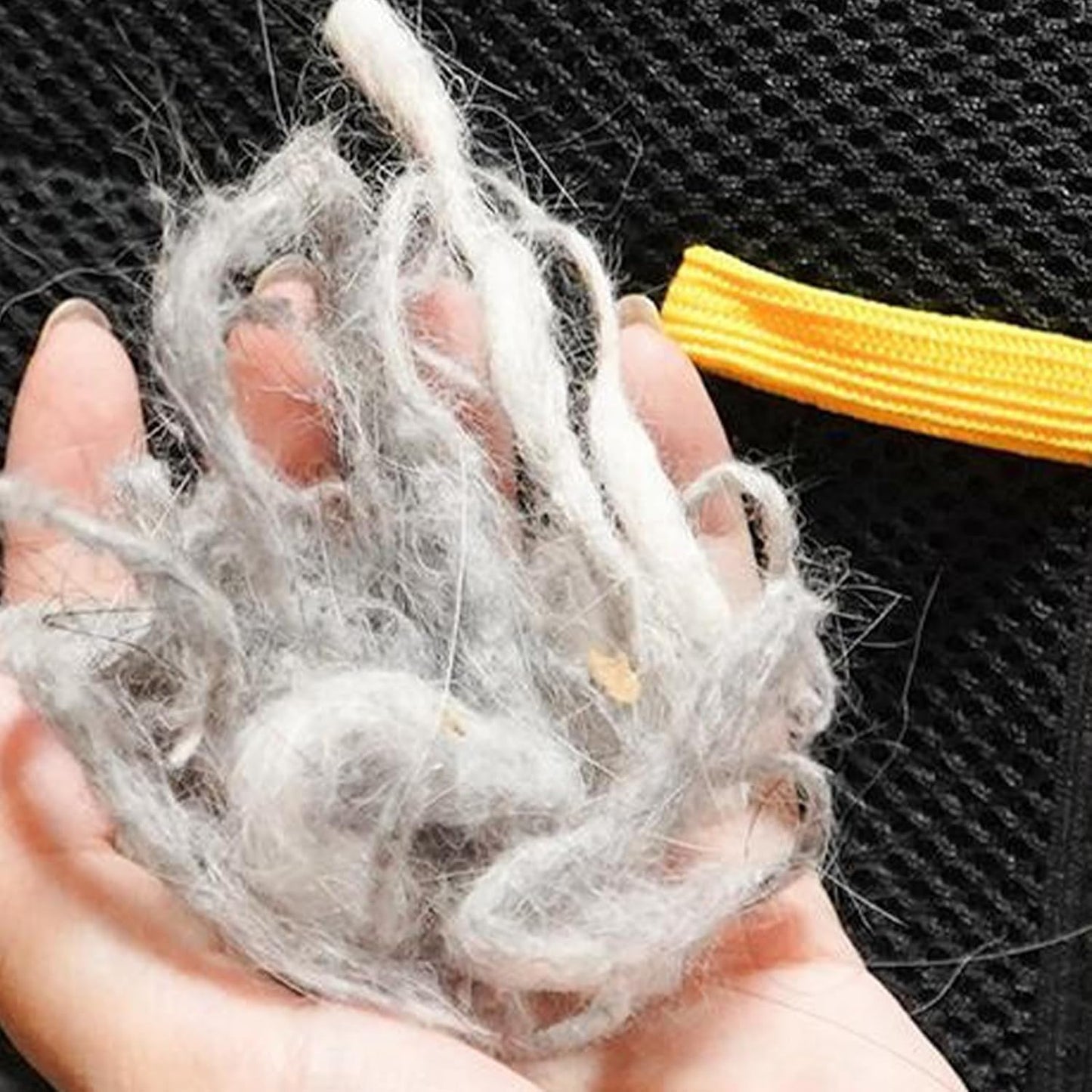Pet Grooming Gloves, Double Sided Puppy Dematting Mitts, Hands On Silicone Hair Remover, 9.45x6.3x0.39in Multifunctional Glove Tool for Washing Deshedding and Daily Grooming